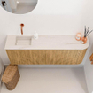 Mondiaz JOYA-DLUX 111.6cm toiletmeubel - ronding rechts kleur Oak - Wastafel FAYE positie Links Zonder kraangat kleur Meli. SW1423995