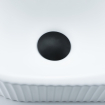 Fugaflow Efficiente Pietra Set de Fontaine - 40x21,5x12 cm - droite - rainurée - demi-ronde - 1 trou pour robinet - céramique - robinet de fontaine noir mat - bouchon de vidange - siphon abaissé - blanc mat SW1442452