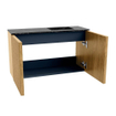 Mondiaz JOYA-DLUX 70cm toiletmeubel - kleur Oak - Wastafel FAYE positie Rechts 1 kraangat kleur Lava. SW1422021