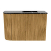Mondiaz JOYA-DLUX 61.6cm toiletmeubel - ronding links kleur Oak - Wastafel FAYE positie Rechts 1 kraangat kleur Lava. SW1422061