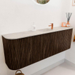 Mondiaz JOYA-DLUX 123.2cm toiletmeubel - ronding links en rechts kleur Walnut - Wastafel FAYE positie Midden 1 kraangat kleur Ostra. SW1422677