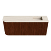 Mondiaz JOYA-DLUX 101.6cm meuble de salle de bains - arrondi gauche couleur Ruby - Vasque FAYE position Droite 1 trou de robinet couleur Meli. SW1425386