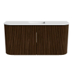 Mondiaz JOYA 83.2cm meuble de salle de bains - arrondis gauche et droite couleur Walnut - Vasque FAYE position Milieu 1 trou de robinet couleur Talc. SW1421278
