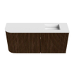 Mondiaz JOYA 91.6cm toiletmeubel - ronding links kleur Walnut - Wastafel FAYE positie Rechts Zonder kraangat kleur Talc. SW1421302