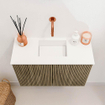 Mondiaz JOYA 60cm toiletmeubel - kleur Dusk - Wastafel FAYE positie Midden Zonder kraangat kleur Talc. SW1421545