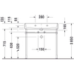 Duravit Vero Air (meubel) wastafel 1 kraangat met overloop 80x47cm met WonderGliss wit SW156961