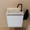 MONDIAZ TURE-DLUX Meuble toilette - 40cm - Clay - EDEN - vasque Opalo - position gauche - 1 trou de robinet SW1104214