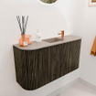 Mondiaz JOYA-DLUX 83.2cm meuble de salle de bains WC - arrondi gauche et droite couleur Shadow - Vasque FAYE position Milieu 1 trou de robinet couleur Saba. SW1425167