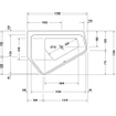 Duravit Paiova baignoire 177x46x130cm trop-plein agencement d'angle gauche acrylique blanc 0300912