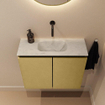 MONDIAZ TURE-DLUX Meuble toilette - 60cm - Oro - EDEN - vasque Opalo - position centrale - sans trou de robinet SW1104474