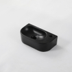 FugaFlow Eccelente Pietra Lavabo compact - 40x22x12cm - Droit - Lisse - demi-rond - 1 trou de robinet - Céramique - Noir mat SW1469148