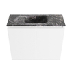 MONDIAZ TURE-DLUX Meuble toilette - 60cm - Talc - EDEN - vasque Lava - position centrale - 1 trou de robinet SW1103595