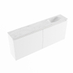 MONDIAZ TURE-DLUX Meuble de toilettes 120 cm Talc. Lavabo EDEN Opalo position droite. Sans trou de robinet. SW1104146