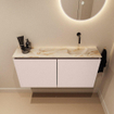 MONDIAZ TURE-DLUX Meuble toilette - 100cm - Rosee - EDEN - vasque Frappe - position droite - sans trou de robinet SW1102962