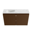 MONDIAZ TURE-DLUX Meuble toilette - 80cm - Rust - EDEN - vasque Opalo - position gauche - 1 trou de robinet SW1104533