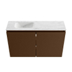 MONDIAZ TURE-DLUX Meuble WC 80 cm Rust. EDEN lavabo Opalo position gauche. Avec 1 trou de robinet. SW1104533