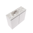 MONDIAZ TURE-DLUX Meuble toilette - 60cm - Cale - EDEN - vasque Glace - position gauche - sans trou de robinet SW1103165