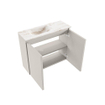 MONDIAZ TURE-DLUX Meuble toilette - 60cm - Linen - EDEN - vasque Frappe - position gauche - sans trou de robinet SW1102851