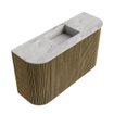 Mondiaz JOYA-DLUX 73.2cm toiletmeubel - ronding links en rechts kleur Dusk - Wastafel FAYE positie Midden Zonder kraangat kleur Glace. SW1423193