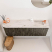 Mondiaz JOYA-DLUX 111.6cm toiletmeubel - ronding links kleur Shadow - Wastafel FAYE positie Rechts 1 kraangat kleur Nata. SW1424996
