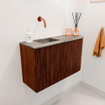 Mondiaz JOYA-DLUX 71.6cm meuble de salle de bains - arrondi droit couleur Ruby - Lavabo FAYE position Gauche Sans trou de robinet couleur Oza. SW1425536