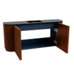 Mondiaz JOYA 93.2cm toiletmeubel - ronding links en rechts kleur Ruby - Wastafel FAYE positie Midden Zonder kraangat kleur Urban. SW1421914