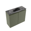 MONDIAZ TURE-DLUX Meuble toilette - 60cm - Army - EDEN - vasque Lava - position centrale - sans trou de robinet SW1103641