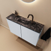 MONDIAZ TURE-DLUX Meuble toilette - 80cm - Clay - EDEN - vasque Lava - position centrale - 1 trou de robinet SW1103734