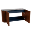 Mondiaz JOYA-DLUX 81.6cm toiletmeubel - ronding links kleur Ruby - Wastafel FAYE positie Rechts Zonder kraangat kleur Sombra. SW1425699