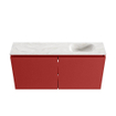 MONDIAZ TURE-DLUX Meuble toilette - 100cm - Fire - EDEN - vasque Ostra - position droite - sans trou de robinet SW1104839