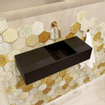 Mondiaz TYNE fontein - 60x23x12cm - wasbak rechts - 0 kraangaten - solid surface Urban mat SW704683