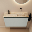 MONDIAZ TURE-DLUX Meuble toilette - 80cm - Greey - EDEN - vasque Frappe - position droite - sans trou de robinet SW1102778