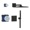 Grohe Precision Smart Control Ensemble de douche de tête - inclus bras de douche - coude mural avec support - noir mat SW1440543