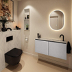 MONDIAZ TURE-DLUX Meuble toilette - 100cm - Plata - EDEN - vasque Opalo - position droite - 1 trou de robinet SW1104465