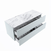 MONDIAZ VICA-DLUX Ensemble meuble de salle de bains - 120cm - meuble sous-vasque clay - 2 tiroirs - lavabo encastré cloud centré - 1 trou de robinet - version haute 60cm - glace SW1088169