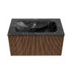 MONDIAZ KURVE-DLUX 80cm Meuble salle de bain - couleur Walnut - 1 tiroir - vasque BIG SMALL centre - 1 trou de robinet - couleur Lava SW1137240