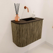 Mondiaz JOYA 51.6cm meuble de toilette - arrondi gauche couleur Dusk - Lavabo FAYE position Droite Sans trou de robinet couleur Urban. SW1421672