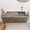 Mondiaz JOYA-DLUX 90cm toiletmeubel - kleur Dusk - Wastafel FAYE positie Rechts Zonder kraangat kleur Sombra. SW1426143