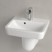 Villeroy & Boch O.novo lave-mains 45x37cm - avec 1 trou de robinet avec trop-plein ceramic+ blanc SW448385