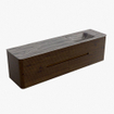 Mondiaz CIRO-DLUX Badkamermeubelset - 180x45x50cm - Solid surface wastafel Sombra - 1 wasbak Rechts - zonder kraangaten - 4 lades - Walnut SW1530788