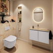 MONDIAZ TURE-DLUX Meuble toilette - 80cm - Cale - EDEN - vasque Frappe - position centrale - sans trou de robinet SW1102670