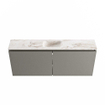 MONDIAZ TURE-DLUX Meuble toilette - 120cm - Smoke - EDEN - vasque Frappe - position centrale - sans trou de robinet SW1103043