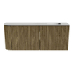 Mondiaz JOYA-DLUX Meuble de salle de bains 101.6cm - arrondi gauche couleur Dusk - Vasque FAYE position Droite Sans trou de robinet couleur Opalo SW1423335