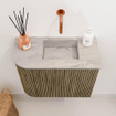 Mondiaz JOYA-DLUX 51.6cm toiletmeubel - ronding links kleur Dusk - Wastafel FAYE positie Rechts Zonder kraangat kleur Glace. SW1423164