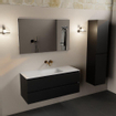 Mondiaz AIVY Ensemble de meuble - 120x45x50cm - 0 trous de robinet - 1 vasque Urban Solid surface - Centre - 2 tiroirs - avec miroir - MDF Urban SW892124