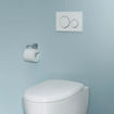 Geberit Sigma20 plaque de commande - chasse à 2 touches - boutons ronds - blanc/brillant/chrome/blanc SW53743