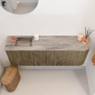 Mondiaz JOYA-DLUX 111.6cm toiletmeubel - ronding rechts kleur Dusk - Wastafel FAYE positie Links 1 kraangat kleur Oza. SW1426019