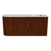 Mondiaz JOYA-DLUX Meuble de salle de bains 91,6cm - arrondi gauche couleur Ruby - Vasque FAYE position Droite 1 trou de robinet couleur Opalo. SW1423733