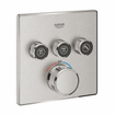 GROHE Smartcontrol Regendoucheset Inbouw - inbouwboxen - antraciet knoppen - hoofddouche vierkant - staafhanddouche - geborsteld supersteel SW1580637
