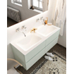 Mondiaz VICA ensemble de meuble de salle de bain - 120cm - meuble sous-vasque gris - 4 tiroirs - lavabo cloud double - sans trou de robinet - miroir LED - version XL 60cm de haut SW1098169